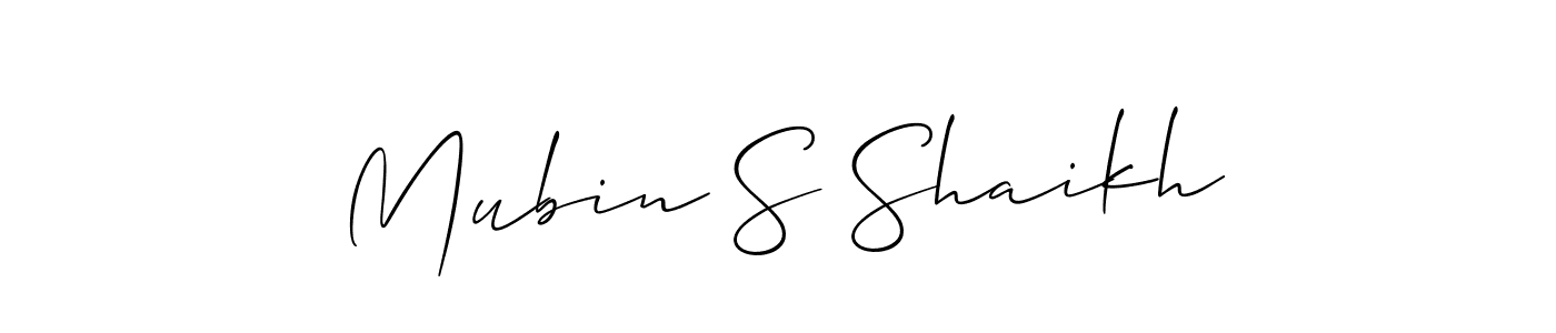 Make a beautiful signature design for name Mubin S Shaikh. With this signature (Allison_Script) style, you can create a handwritten signature for free. Mubin S Shaikh signature style 2 images and pictures png