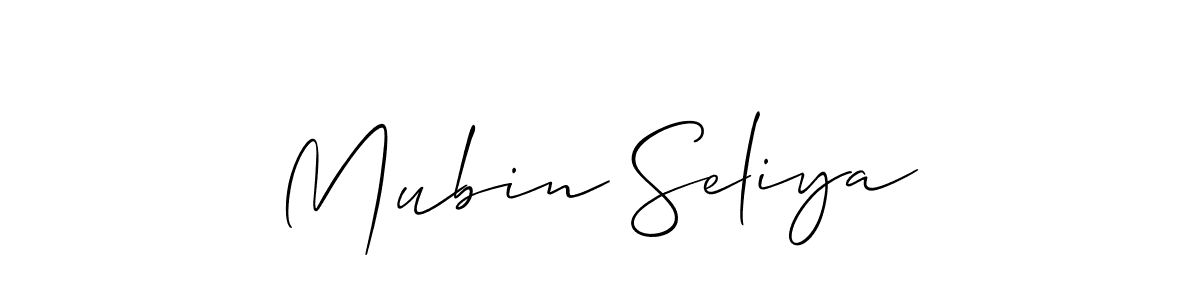 Use a signature maker to create a handwritten signature online. With this signature software, you can design (Allison_Script) your own signature for name Mubin Seliya. Mubin Seliya signature style 2 images and pictures png