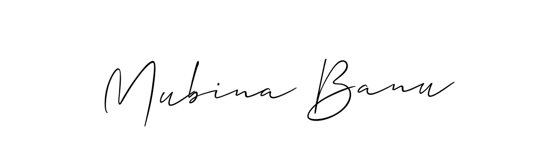 The best way (Allison_Script) to make a short signature is to pick only two or three words in your name. The name Mubina Banu include a total of six letters. For converting this name. Mubina Banu signature style 2 images and pictures png