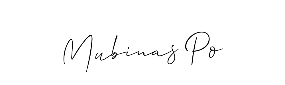 Make a beautiful signature design for name Mubinas Po. With this signature (Allison_Script) style, you can create a handwritten signature for free. Mubinas Po signature style 2 images and pictures png