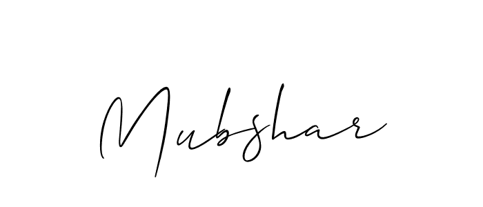 Also we have Mubshar name is the best signature style. Create professional handwritten signature collection using Allison_Script autograph style. Mubshar signature style 2 images and pictures png