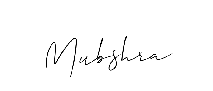 It looks lik you need a new signature style for name Mubshra. Design unique handwritten (Allison_Script) signature with our free signature maker in just a few clicks. Mubshra signature style 2 images and pictures png