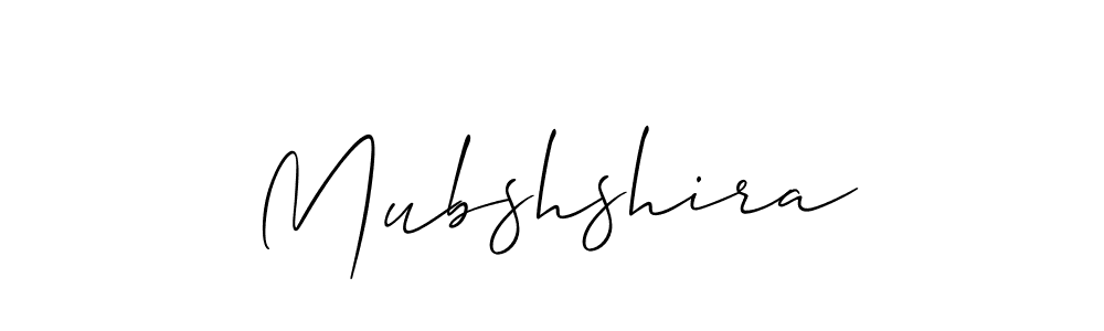 How to make Mubshshira signature? Allison_Script is a professional autograph style. Create handwritten signature for Mubshshira name. Mubshshira signature style 2 images and pictures png