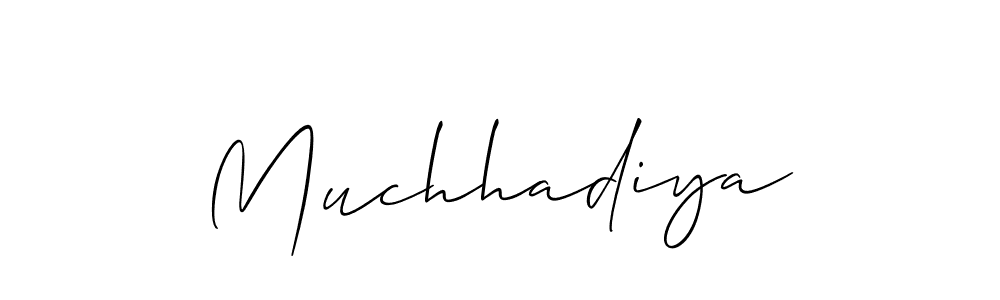 It looks lik you need a new signature style for name Muchhadiya. Design unique handwritten (Allison_Script) signature with our free signature maker in just a few clicks. Muchhadiya signature style 2 images and pictures png