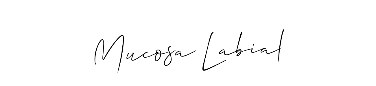 Create a beautiful signature design for name Mucosa Labial. With this signature (Allison_Script) fonts, you can make a handwritten signature for free. Mucosa Labial signature style 2 images and pictures png