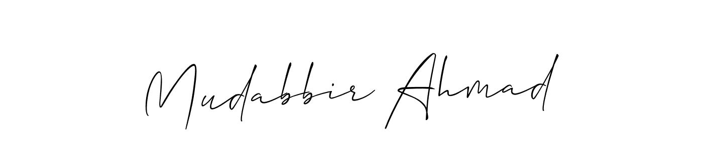 How to make Mudabbir Ahmad name signature. Use Allison_Script style for creating short signs online. This is the latest handwritten sign. Mudabbir Ahmad signature style 2 images and pictures png