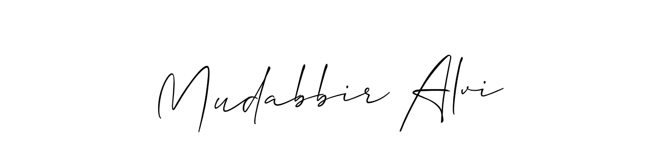 Use a signature maker to create a handwritten signature online. With this signature software, you can design (Allison_Script) your own signature for name Mudabbir Alvi. Mudabbir Alvi signature style 2 images and pictures png