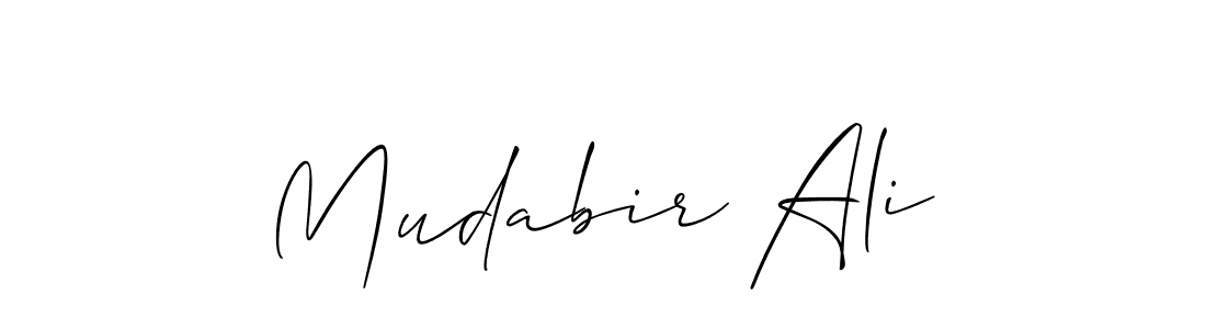 Make a beautiful signature design for name Mudabir Ali. With this signature (Allison_Script) style, you can create a handwritten signature for free. Mudabir Ali signature style 2 images and pictures png