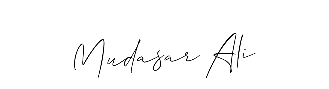 How to make Mudasar Ali name signature. Use Allison_Script style for creating short signs online. This is the latest handwritten sign. Mudasar Ali signature style 2 images and pictures png