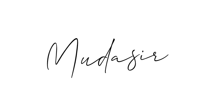 Use a signature maker to create a handwritten signature online. With this signature software, you can design (Allison_Script) your own signature for name Mudasir. Mudasir signature style 2 images and pictures png