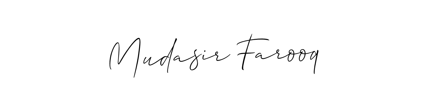 How to make Mudasir Farooq name signature. Use Allison_Script style for creating short signs online. This is the latest handwritten sign. Mudasir Farooq signature style 2 images and pictures png