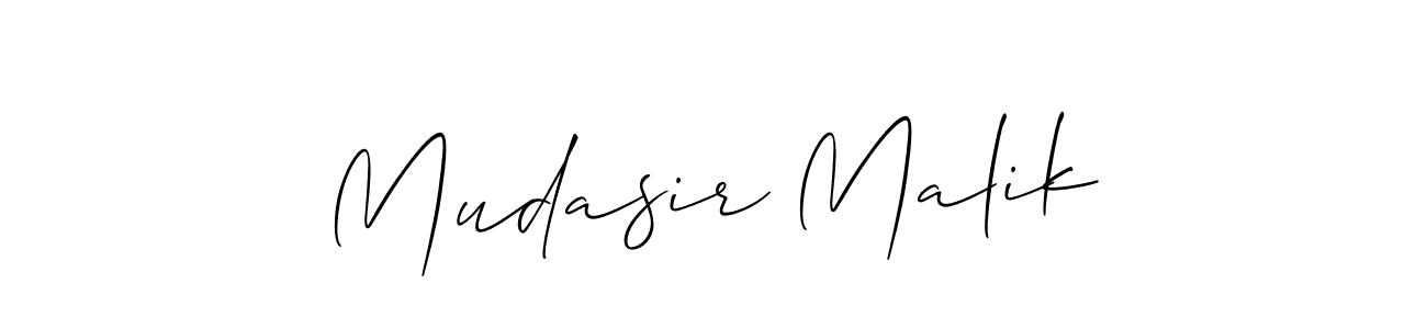 Create a beautiful signature design for name Mudasir Malik. With this signature (Allison_Script) fonts, you can make a handwritten signature for free. Mudasir Malik signature style 2 images and pictures png