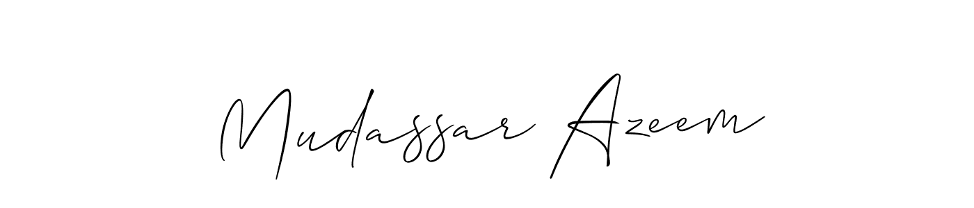 Also You can easily find your signature by using the search form. We will create Mudassar Azeem name handwritten signature images for you free of cost using Allison_Script sign style. Mudassar Azeem signature style 2 images and pictures png
