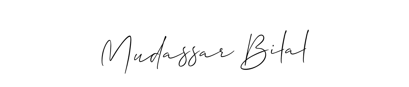 Design your own signature with our free online signature maker. With this signature software, you can create a handwritten (Allison_Script) signature for name Mudassar Bilal. Mudassar Bilal signature style 2 images and pictures png