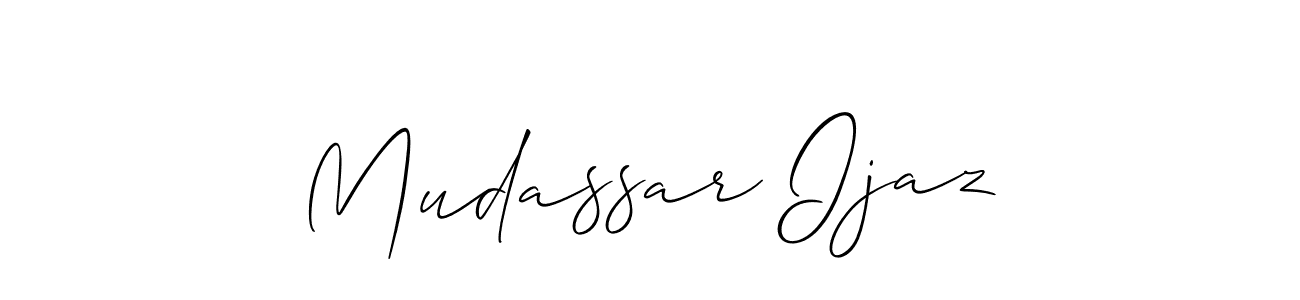 Make a beautiful signature design for name Mudassar Ijaz. With this signature (Allison_Script) style, you can create a handwritten signature for free. Mudassar Ijaz signature style 2 images and pictures png