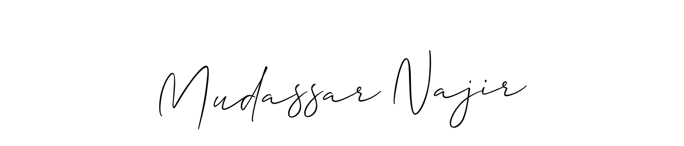 It looks lik you need a new signature style for name Mudassar Najir. Design unique handwritten (Allison_Script) signature with our free signature maker in just a few clicks. Mudassar Najir signature style 2 images and pictures png