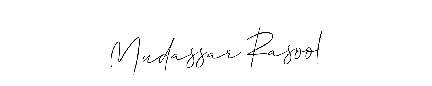 You should practise on your own different ways (Allison_Script) to write your name (Mudassar Rasool) in signature. don't let someone else do it for you. Mudassar Rasool signature style 2 images and pictures png