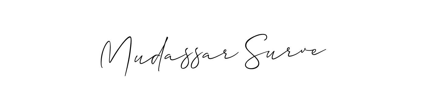 How to Draw Mudassar Surve signature style? Allison_Script is a latest design signature styles for name Mudassar Surve. Mudassar Surve signature style 2 images and pictures png