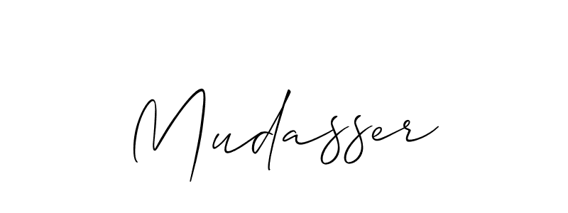 Make a beautiful signature design for name Mudasser. With this signature (Allison_Script) style, you can create a handwritten signature for free. Mudasser signature style 2 images and pictures png