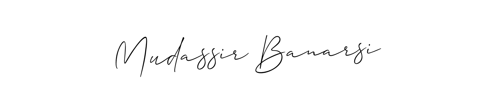 Make a beautiful signature design for name Mudassir Banarsi. With this signature (Allison_Script) style, you can create a handwritten signature for free. Mudassir Banarsi signature style 2 images and pictures png