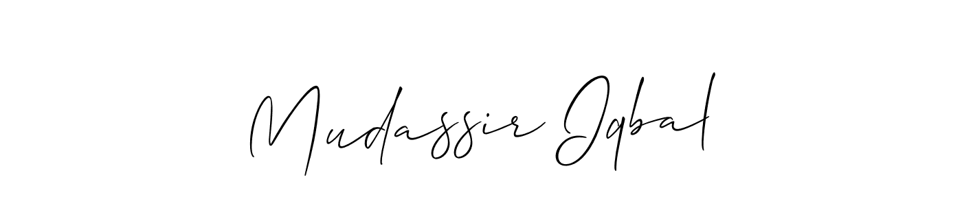How to Draw Mudassir Iqbal signature style? Allison_Script is a latest design signature styles for name Mudassir Iqbal. Mudassir Iqbal signature style 2 images and pictures png