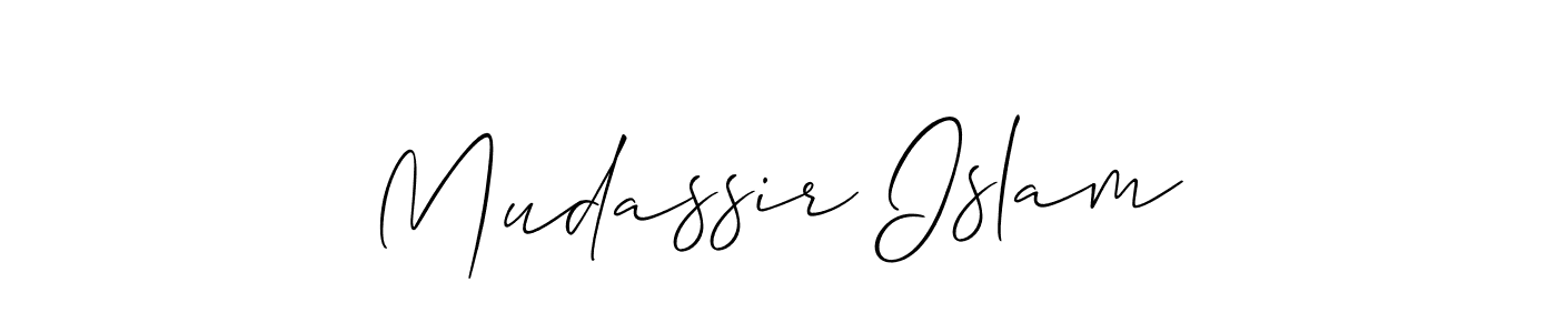 Create a beautiful signature design for name Mudassir Islam. With this signature (Allison_Script) fonts, you can make a handwritten signature for free. Mudassir Islam signature style 2 images and pictures png