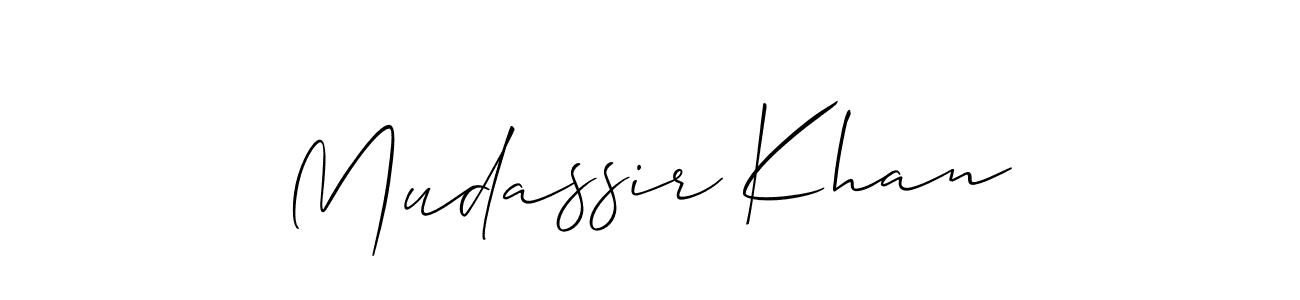 Create a beautiful signature design for name Mudassir Khan. With this signature (Allison_Script) fonts, you can make a handwritten signature for free. Mudassir Khan signature style 2 images and pictures png