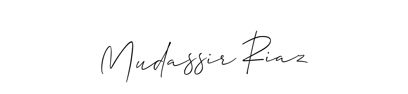 Use a signature maker to create a handwritten signature online. With this signature software, you can design (Allison_Script) your own signature for name Mudassir Riaz. Mudassir Riaz signature style 2 images and pictures png
