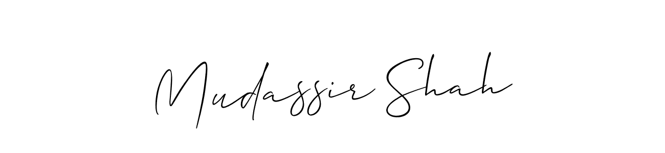 Use a signature maker to create a handwritten signature online. With this signature software, you can design (Allison_Script) your own signature for name Mudassir Shah. Mudassir Shah signature style 2 images and pictures png