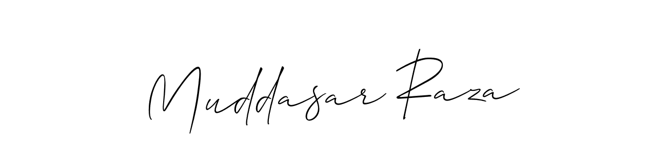 Make a beautiful signature design for name Muddasar Raza. With this signature (Allison_Script) style, you can create a handwritten signature for free. Muddasar Raza signature style 2 images and pictures png