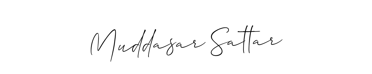 You should practise on your own different ways (Allison_Script) to write your name (Muddasar Sattar) in signature. don't let someone else do it for you. Muddasar Sattar signature style 2 images and pictures png
