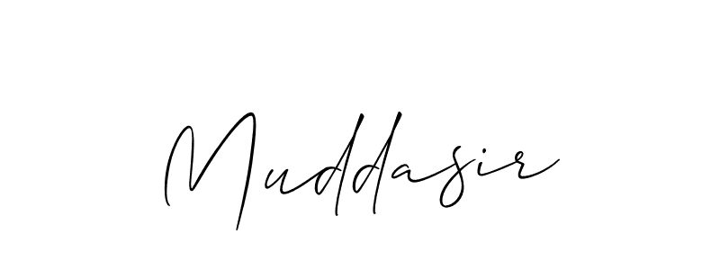 Make a beautiful signature design for name Muddasir. With this signature (Allison_Script) style, you can create a handwritten signature for free. Muddasir signature style 2 images and pictures png