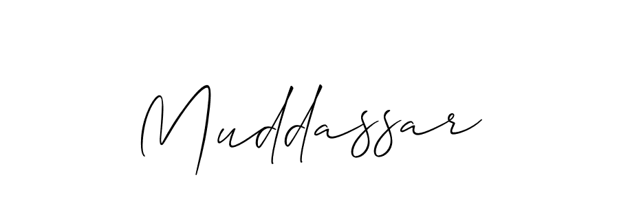 How to make Muddassar name signature. Use Allison_Script style for creating short signs online. This is the latest handwritten sign. Muddassar signature style 2 images and pictures png