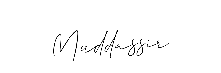 How to make Muddassir signature? Allison_Script is a professional autograph style. Create handwritten signature for Muddassir name. Muddassir signature style 2 images and pictures png