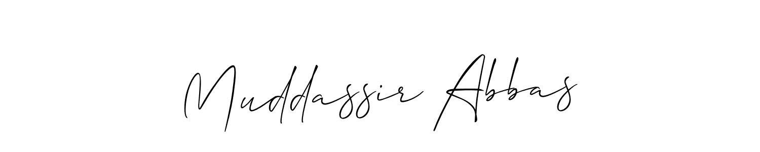 Also we have Muddassir Abbas name is the best signature style. Create professional handwritten signature collection using Allison_Script autograph style. Muddassir Abbas signature style 2 images and pictures png