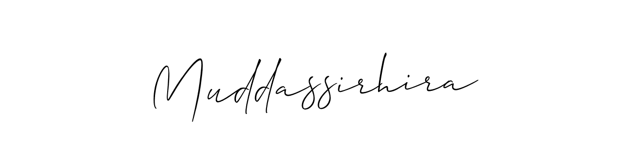 Use a signature maker to create a handwritten signature online. With this signature software, you can design (Allison_Script) your own signature for name Muddassirhira. Muddassirhira signature style 2 images and pictures png