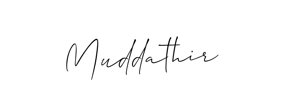 Use a signature maker to create a handwritten signature online. With this signature software, you can design (Allison_Script) your own signature for name Muddathir. Muddathir signature style 2 images and pictures png