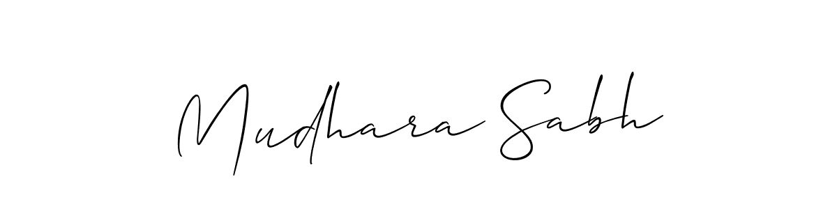 Use a signature maker to create a handwritten signature online. With this signature software, you can design (Allison_Script) your own signature for name Mudhara Sabh. Mudhara Sabh signature style 2 images and pictures png