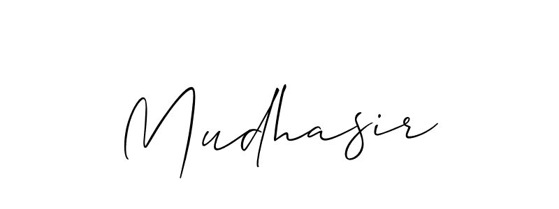 Design your own signature with our free online signature maker. With this signature software, you can create a handwritten (Allison_Script) signature for name Mudhasir. Mudhasir signature style 2 images and pictures png