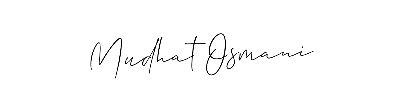 Create a beautiful signature design for name Mudhat Osmani. With this signature (Allison_Script) fonts, you can make a handwritten signature for free. Mudhat Osmani signature style 2 images and pictures png