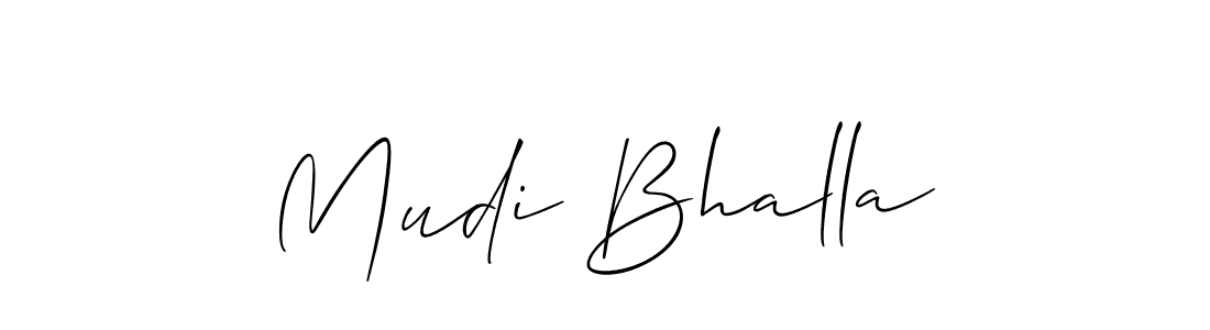 The best way (Allison_Script) to make a short signature is to pick only two or three words in your name. The name Mudi Bhalla include a total of six letters. For converting this name. Mudi Bhalla signature style 2 images and pictures png