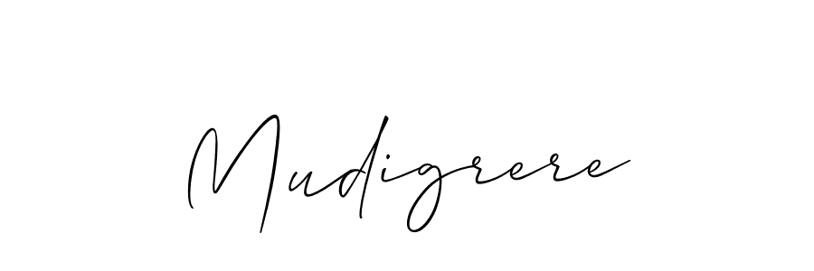 Use a signature maker to create a handwritten signature online. With this signature software, you can design (Allison_Script) your own signature for name Mudigrere. Mudigrere signature style 2 images and pictures png