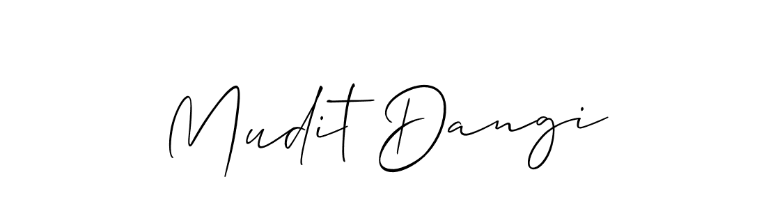 How to make Mudit Dangi name signature. Use Allison_Script style for creating short signs online. This is the latest handwritten sign. Mudit Dangi signature style 2 images and pictures png