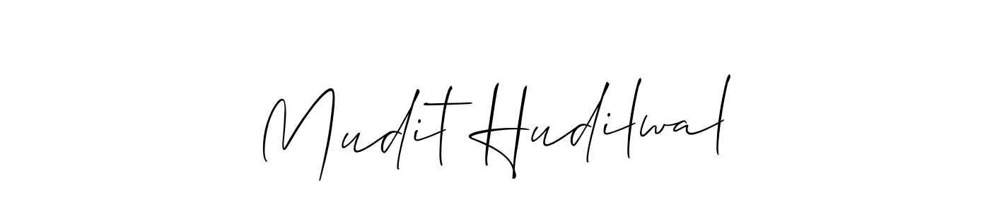 Create a beautiful signature design for name Mudit Hudilwal. With this signature (Allison_Script) fonts, you can make a handwritten signature for free. Mudit Hudilwal signature style 2 images and pictures png