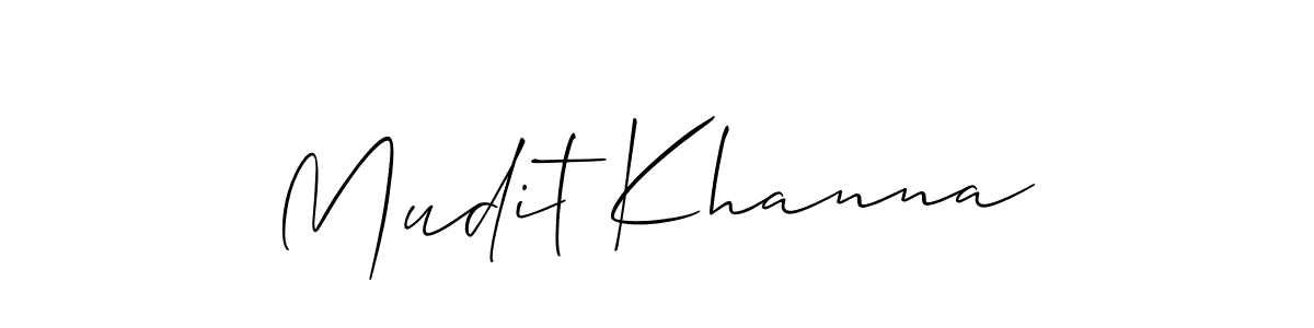 Create a beautiful signature design for name Mudit Khanna. With this signature (Allison_Script) fonts, you can make a handwritten signature for free. Mudit Khanna signature style 2 images and pictures png