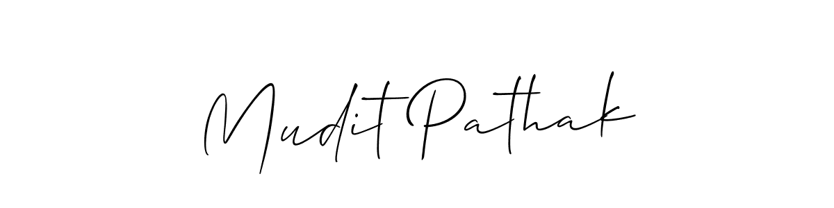 Mudit Pathak stylish signature style. Best Handwritten Sign (Allison_Script) for my name. Handwritten Signature Collection Ideas for my name Mudit Pathak. Mudit Pathak signature style 2 images and pictures png