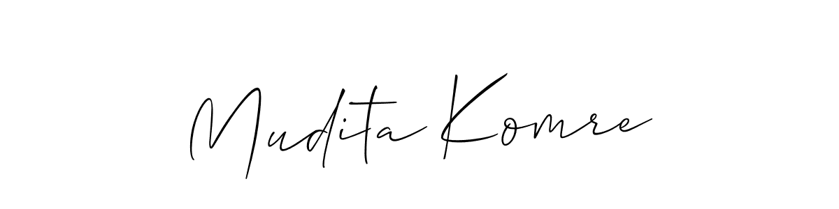 Make a short Mudita Komre signature style. Manage your documents anywhere anytime using Allison_Script. Create and add eSignatures, submit forms, share and send files easily. Mudita Komre signature style 2 images and pictures png