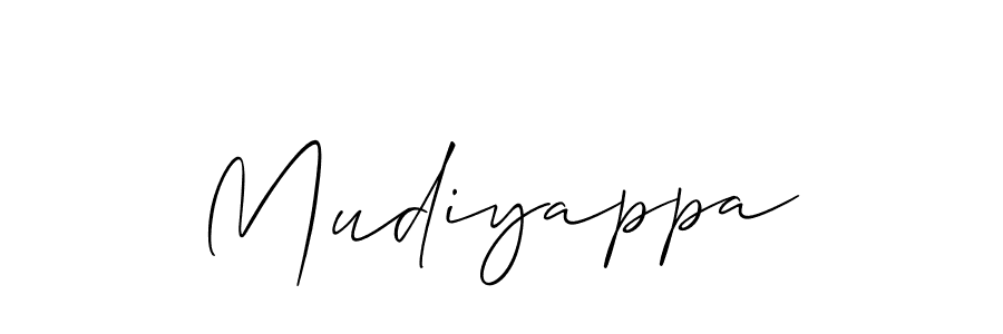 if you are searching for the best signature style for your name Mudiyappa. so please give up your signature search. here we have designed multiple signature styles  using Allison_Script. Mudiyappa signature style 2 images and pictures png