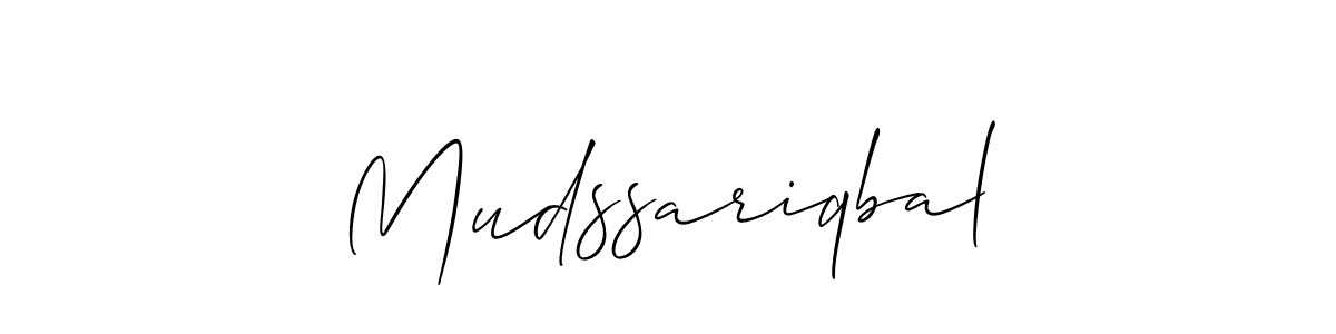 Allison_Script is a professional signature style that is perfect for those who want to add a touch of class to their signature. It is also a great choice for those who want to make their signature more unique. Get Mudssariqbal name to fancy signature for free. Mudssariqbal signature style 2 images and pictures png