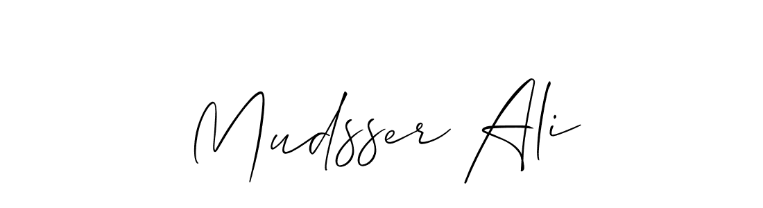 Make a beautiful signature design for name Mudsser Ali. With this signature (Allison_Script) style, you can create a handwritten signature for free. Mudsser Ali signature style 2 images and pictures png